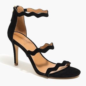 NWT J Crew three strap scalloped heels